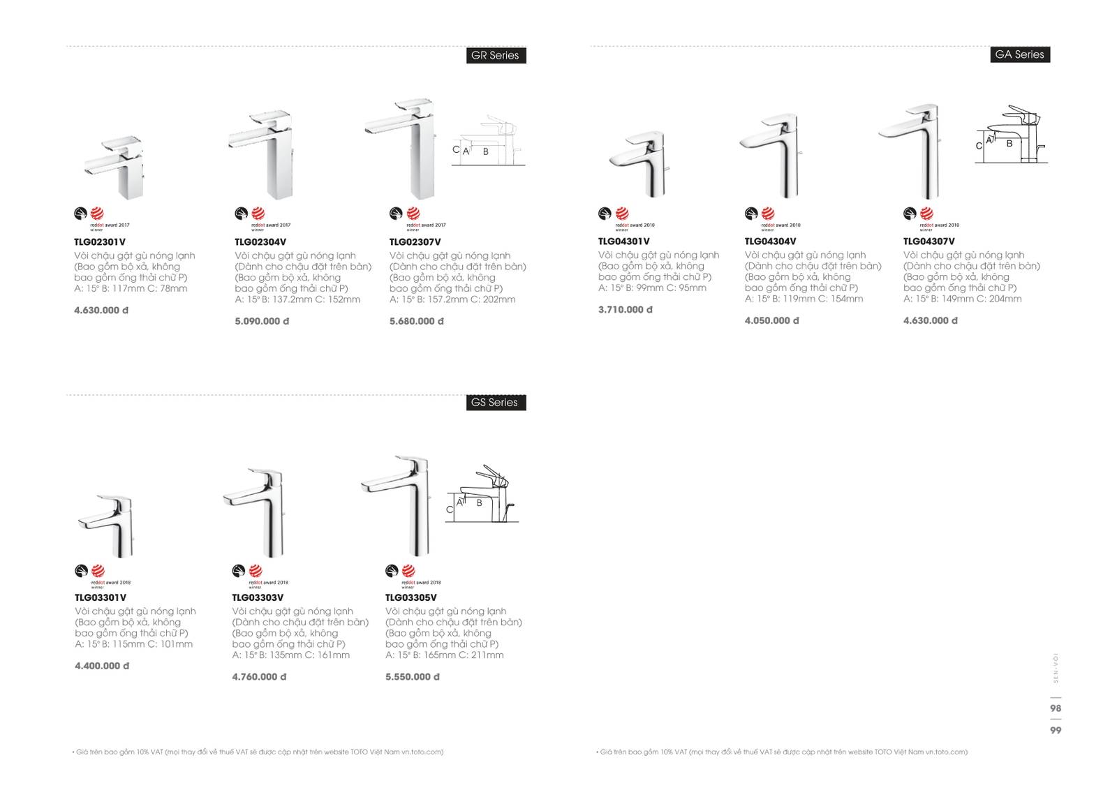 Thiết bị vệ sinh TOTO Catalogue và Bảng giá mới nhất 2024 /Page 44